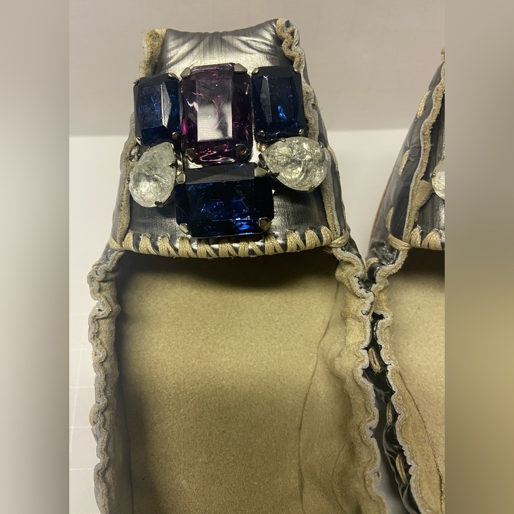 Miu Miu Metallic Ballet Flats Size 38 - image 2